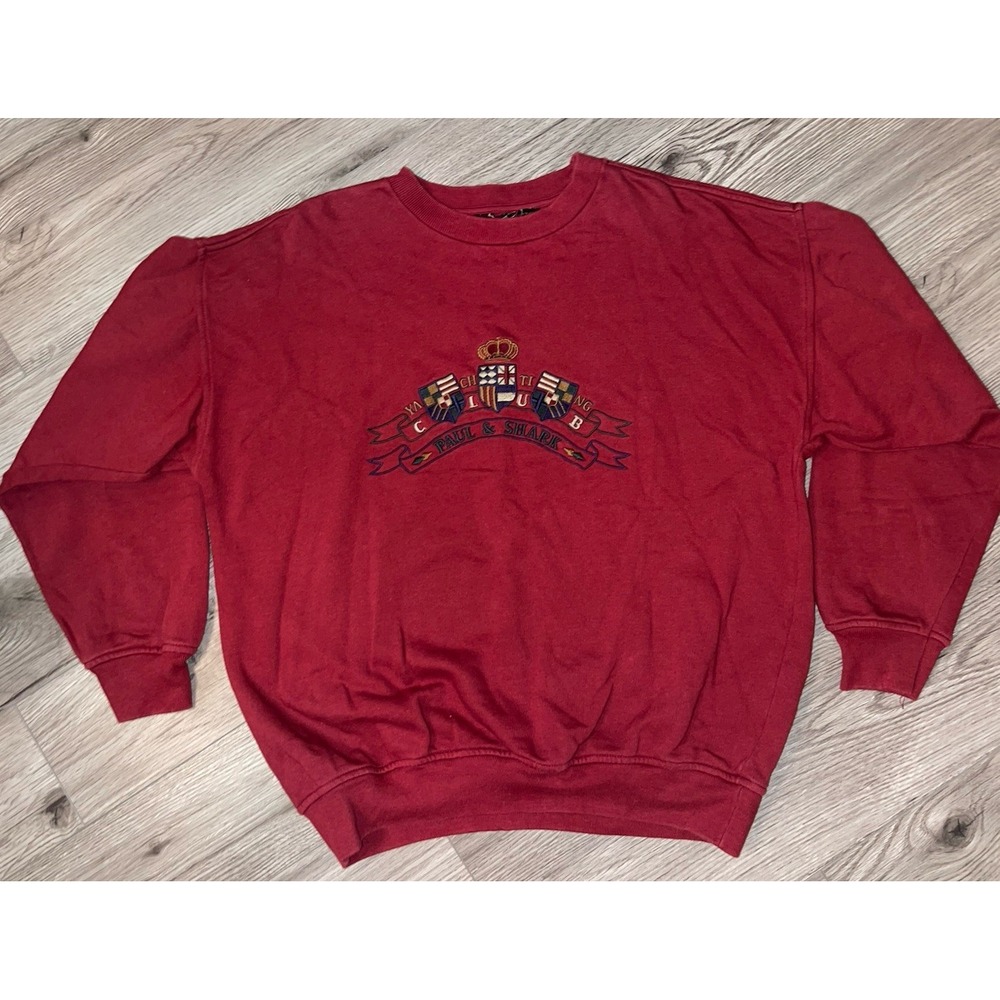 Vintage Paul & Shark Yachting Sweatshirt W/‎ Embroidered Logo Size XL RARE Italy